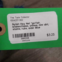 Nylon Hay Net *gc/fair, broken/holes, chews, mnr dirt, stains, rubs, older
