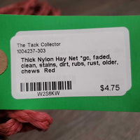 Thick Nylon Hay Net *gc, faded, clean, stains, dirt, rubs, rust, older, chews
