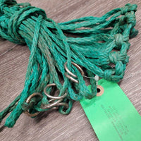 Thick Nylon Hay Net *gc, dirty, older, stains, residue, rust, chewed/flattened
