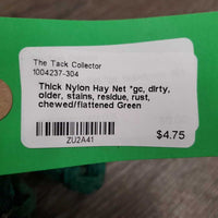 Thick Nylon Hay Net *gc, dirty, older, stains, residue, rust, chewed/flattened
