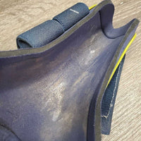 Pr Open Front Boots, velcro *gc, scrapes, rubs, mnr dirt, stains, residue/film, older
