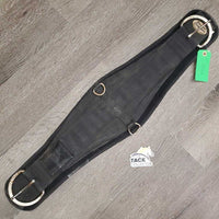 Wide Nylon Web Neoprene Velcro Liner Cinch, 2x D Rings *fair, dirt, curled/folded edges, v.rusty, chips, older, frays
