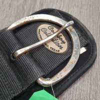 Wide Nylon Web Neoprene Velcro Liner Cinch, 2x D Rings *fair, dirt, curled/folded edges, v.rusty, chips, older, frays
