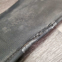 Wide Nylon Web Neoprene Velcro Liner Cinch, 2x D Rings *fair, dirt, curled/folded edges, v.rusty, chips, older, frays
