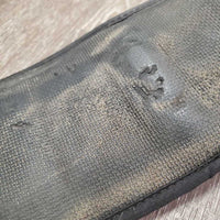 Wide Nylon Web Neoprene Velcro Liner Cinch, 2x D Rings *fair, dirt, curled/folded edges, v.rusty, chips, older, frays
