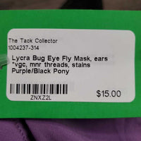 Lycra Bug Eye Fly Mask, ears *vgc, mnr threads, stains
