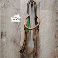Harness Leather Headstall *gc, dirty, stiff, stains, xholes, dry, edge scrapes, den
