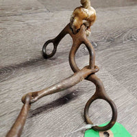 SS Jointed Combo Barrel Bit, Lariat Rope Noseband *fair, stiff, v.rusty, clean, mnr residue
