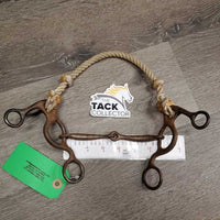 SS Jointed Combo Barrel Bit, Lariat Rope Noseband *fair, stiff, v.rusty, clean, mnr residue
