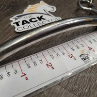 SS Curved Mullen Mouth Pelham Bit, 2 Hooks *gc, clean, stains, scale, scratches
