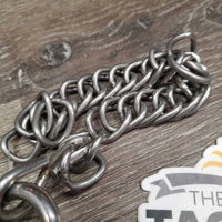 SS Hard Rubber Mullen Mouth Pelham Bit, chain *gc, dry, residue, faded, dirty, crackles?
