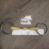 French Link Loose Ring Bit, center roller *gc, discolored, stains, clean, chewed, sharp
