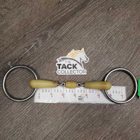 French Link Loose Ring Bit, center roller *gc, discolored, stains, clean, chewed, sharp, residue
