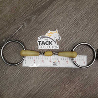 French Link Loose Ring Bit, center roller *gc, discolored, stains, clean, chewed, sharp, residue
