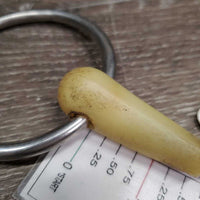 French Link Loose Ring Bit, center roller *gc, discolored, stains, clean, chewed, sharp, residue
