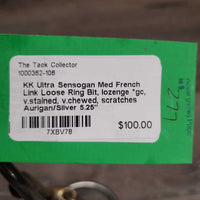 Med French Link Loose Ring Bit, lozenge *gc, v.stained, v.chewed, scratches
