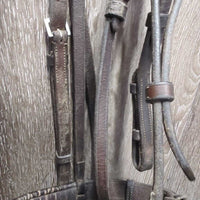 FS Rsd Padded Bridle, Wide Noseband, Thick Braided Reins *gc, dirty, dents, xholes, creases, rubs, gunk, loose stitch
