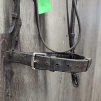 FS Rsd Padded Bridle, Wide Noseband, Thick Braided Reins *gc, dirty, dents, xholes, creases, rubs, gunk, loose stitch
