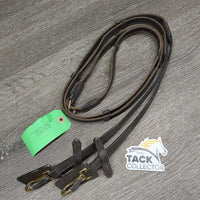 Thin Rubber Web Reins, Finger Stoppers, Quick Snaps *vgc, mnr scraped edges, dirt & residue, stiff
