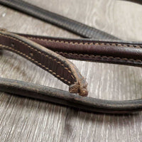 Rsd Leather Running Martingale *gc/fair, NO stopper, xholes, stiff, dry, hairy, curled end, dirt, keeper: stretched & cracked
