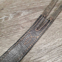 Rsd Leather Running Martingale *gc/fair, NO stopper, xholes, stiff, dry, hairy, curled end, dirt, keeper: stretched & cracked
