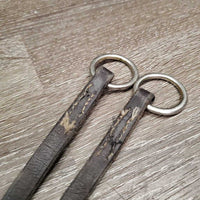Rsd Leather Running Martingale *gc/fair, NO stopper, xholes, stiff, dry, hairy, curled end, dirt, keeper: stretched & cracked
