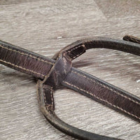 Rsd Leather Running Martingale *gc/fair, NO stopper, xholes, stiff, dry, hairy, curled end, dirt, keeper: stretched & cracked
