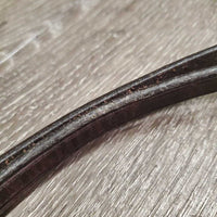 Narrow Soft Leather Draw Reins, snaps *gc, clean, creases, mnr stains & stiff/bent spots
