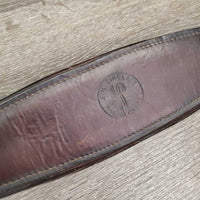 Padded Leather Girth, 2x els *gc, older, v.frayed & stretched elastic, creases, mnr hairy seams