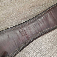 Padded Leather Girth, 2x els *gc, older, v.frayed & stretched elastic, creases, mnr hairy seams
