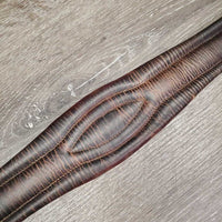 "Classic" Padded Leather Hunter Girth, 2x els. 3x D Rings *vgc, clean, v.mnr hair, creases, stains

