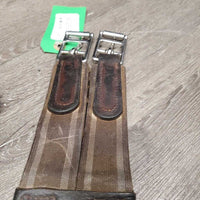 Leather Girth, 2x els, 3x D Rings *gc, clean, rubs, stains, UNSTITCHED, els rips