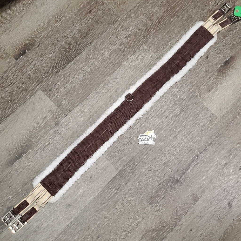 Nylon Web & Fleece Girth, 2x els, D Ring *vgc/gc, clean, hairy, clumpy, mnr stretched els & thin corners