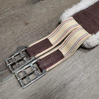 Nylon Web & Fleece Girth, 2x els, D Ring *vgc/gc, clean, hairy, clumpy, mnr stretched els & thin corners
