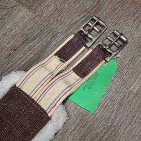 Nylon Web & Fleece Girth, 2x els, D Ring *vgc/gc, clean, hairy, clumpy, mnr stretched els & thin corners
