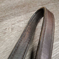 Hvy Soft Leather Halter, snap, nameplate holes *gc, older, mnr dirt, residue, dirt, rubs, oxidization, cuts, scrapes, threads, dents, stains
