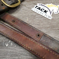 Hvy Soft Leather Halter, snap, nameplate holes *gc, older, mnr dirt, residue, dirt, rubs, oxidization, cuts, scrapes, threads, dents, stains
