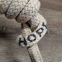 Horsemanship Lead Rope, leather tassel *gc, older, dingy, frays, cuts, marker, stains
