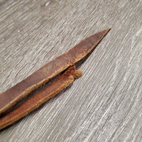 Horsemanship Lead Rope, leather tassel *gc, older, dingy, frays, cuts, marker, stains
