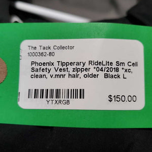 Sm Cell Safety Vest, zipper *04/2018 *xc, clean, v.mnr hair, older