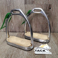 Thick Hvy Stirrup Irons, grips *gc/fair, v.rusty, peeled, rubs, older, scrapes
