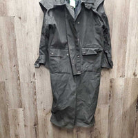 Full Length Oilskin Slicker, snaps *xc, mnr dirty & hair, older?
