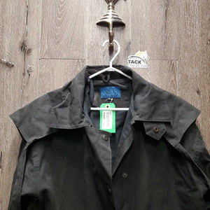 Full Length Oilskin Slicker, snaps *xc, mnr dirty & hair, older?