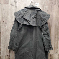 Full Length Oilskin Slicker, snaps *xc, mnr dirty & hair, older?
