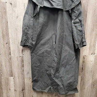 Full Length Oilskin Slicker, snaps *xc, mnr dirty & hair, older?
