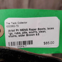 Pr MENS Roper Boots, laces *gc, rubs, pills, scuffs, clean, stains, older
