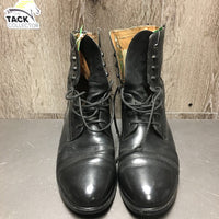 MENS? Paddock Boots, laces *gc, clean, stains, repairs, mnr scuffs & scratches, torn top edge, older