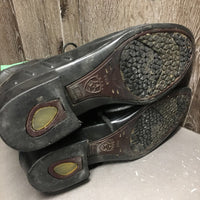 MENS? Paddock Boots, laces *gc, clean, stains, repairs, mnr scuffs & scratches, torn top edge, older