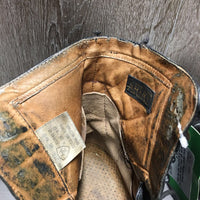 MENS? Paddock Boots, laces *gc, clean, stains, repairs, mnr scuffs & scratches, torn top edge, older
