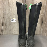 MENS Tall Buck Boots *gc/fair, cracks/hole, repair, dirt, faded, edge rubs & pills, older?, inner heel rubs
